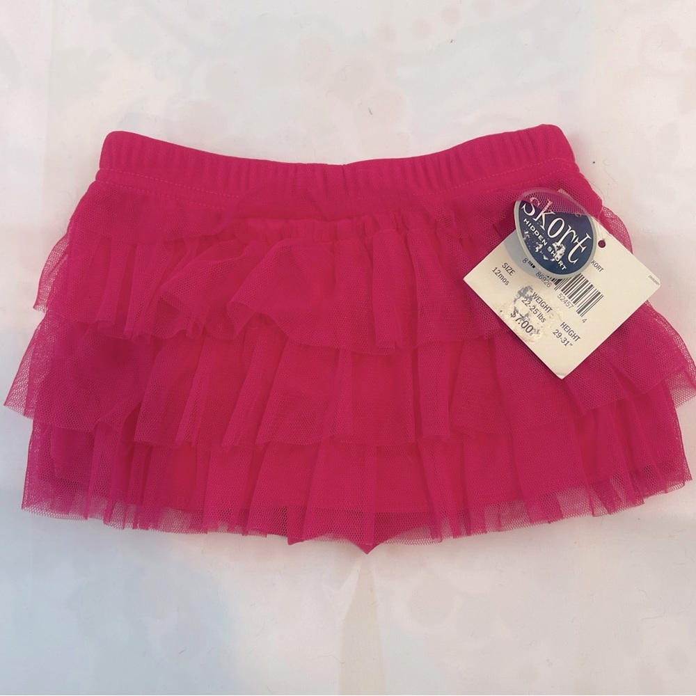 12 months pink tulle skort NWT